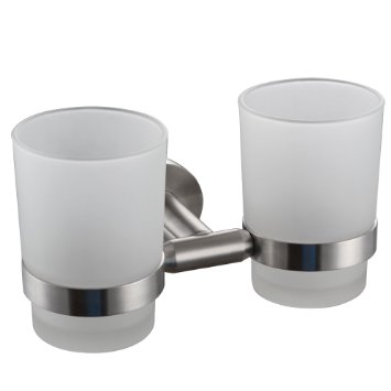Wall-mounted Toothbrush Holder Double Holder, Brushed Nickel G1005