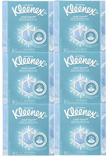 Kleenex Cool Touch Tissues, Upright - 50 Count - 6 Pack - Graphics May Vary