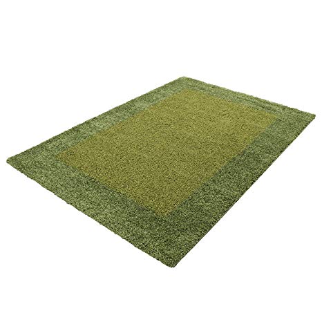 Shaggy carpets for living rooms, dining rooms or guest rooms with various colors such as black, brown, cream, green, red, mocha, purple, turquoise with 3 cm pile height and the carpets with OEKOTEX certified 1503, Size:300x400 cm, Color:Green
