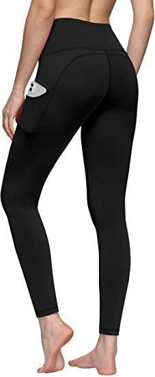 TQD High Waist Yoga Pants for Women, Pockets Workout Running Capri Leggings Pants with Tummy Control Non See Through