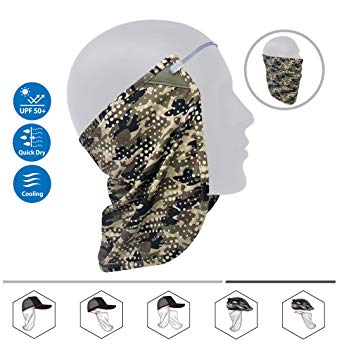 CoolNES Patent Neck or Face Sun Mask | 1 Product 2 Uses | 1 Removable Universal Fit Headband with 1 Flap | Multifunctional Headwear | 4 Season Performance | Caps | Hats | Bike   Ski Helmets UPF 50
