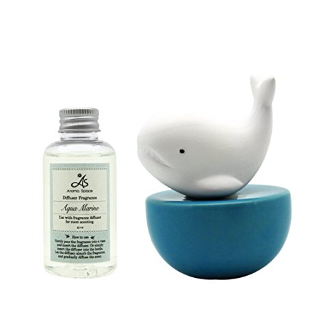 LIVELY BREEZE Ceramic Diffuser Gift set - Willy Whale & Aqua Marine Fragrance Set