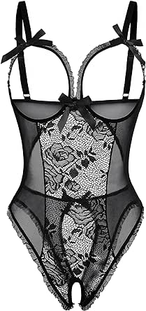 Avidlove Women One Piece Lingerie Sexy Lace Babydoll Mini Bodysuit