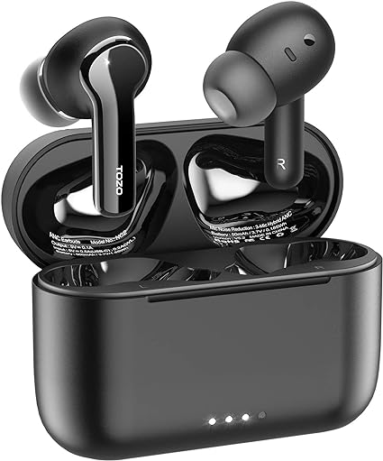 NC2 Hybrid Active Noise Cancelling Wireless Earbuds, in-Ear Detection Headphones, IPX6 Waterproof Bluetooth 5.3 Stereo Earphones, Immersive Sound Premium Deep Bass Headset Matte Black