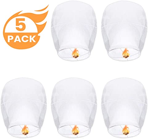 Paper Lanterns, 5 Pack Chinese Lanterns, Paper Lanterns for Weddings, Birthday Party, Event, Baby Shower, Decor