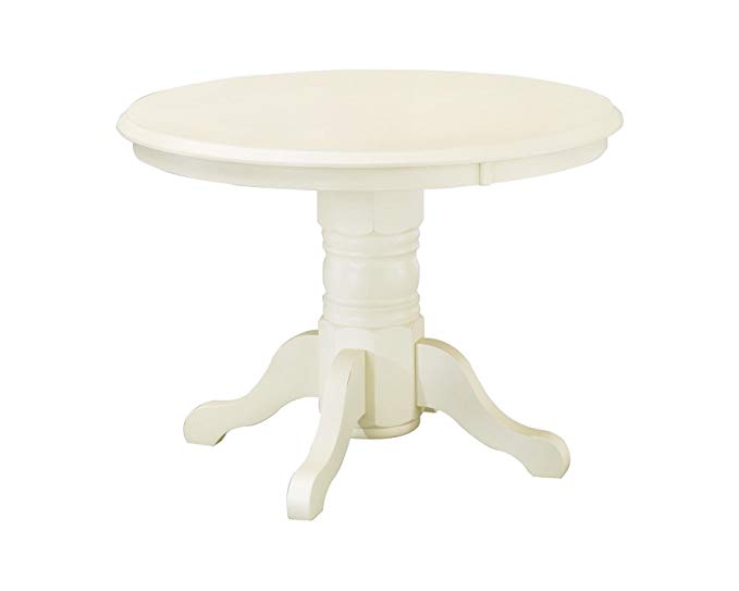 Home Styles 5177-30 Round Pedestal Dining Table, Antique White Finish