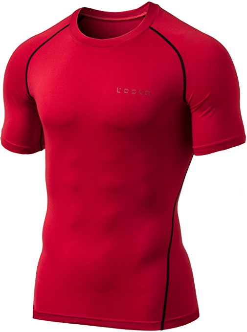 Tesla Men's Cool Dry Compression Baselayer Short Sleeve T Shirts MUB13 / MUB03