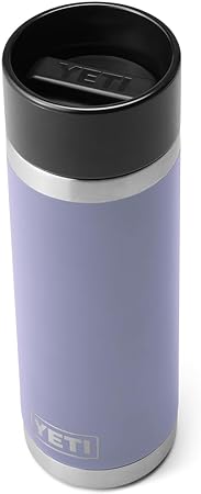 YETI Rambler 18 oz Bottle, Stainless Steel, Vacuum Insulated, with Hot Shot Cap, Cosmic Lilac