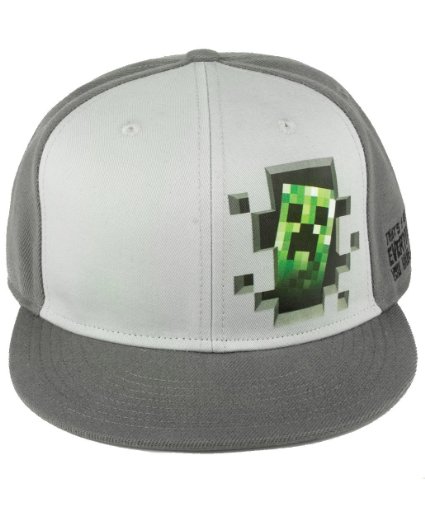 Official Licensed Minecraft Creeper Inside Snap Back Hat - One Size Fits All