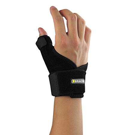 Bracoo Thumb & Wrist Brace, Reversible Neoprene Splint with Dual Spring Stabilizers for Reliable Support