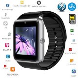 Smart WatchUS WarrantyJoyGeek All-in-1 Bluetooth Watch Wrist Watch Phone with SIM Card Slot and NFC for IOS Apple iPhoneAndroid Samsung HTC Sony LG SmartphonesSilver