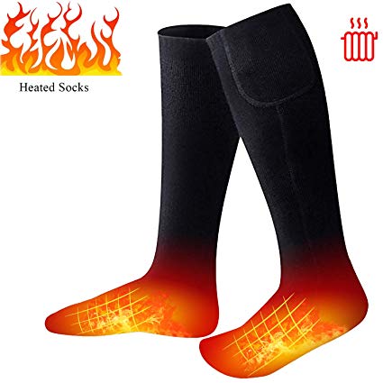 Missblue Heated Electric Warm Thermal Boot Socks,Rechargeable Battery Powered Winter Foot Warmers,Winter Heating Sox for Chronically Feet(Battery not Included)