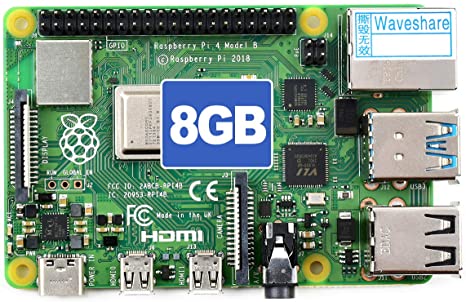 Waveshare Raspberry Pi 4 Model B 8GB RAM with Powerful Processor Faster Networking Support Dual 4K Output and Different Choice of RAM