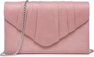 Dasein Women's Evening Bag Pleated Envelope Clutch Handbag Wedding Party Bridal Purse