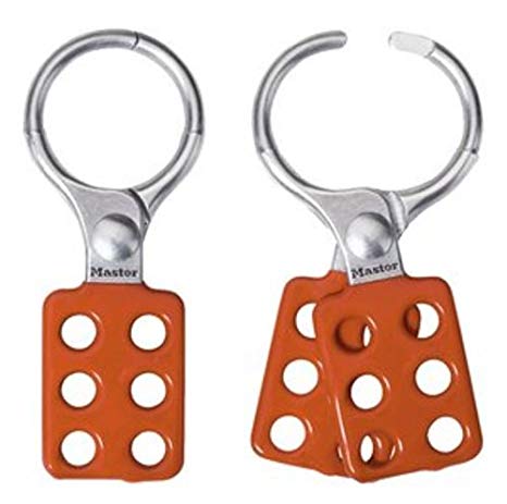 Master Lock Lockout Tagout Hasp, Vinyl Coated Aluminum Hasp, 1-1/2 in. Jaw Clearance, 417