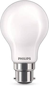 Philips LED Classic A60 Frosted Light Bulb [B22 Bayonet Cap] 75W, Warm White 2700K, Non Dimmable