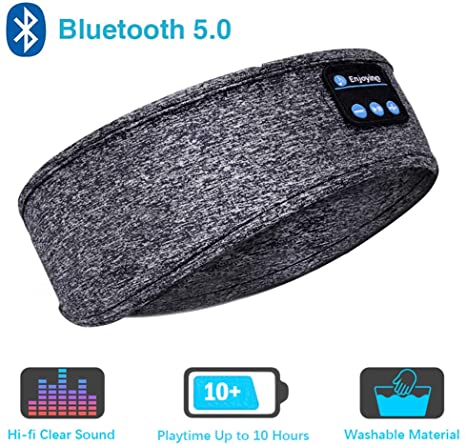 Sleep Headphones Bluetooth Headband,Upgrage Soft Sleeping Wireless Music Sport Headbands, Long Time Play Sleeping Headsets with Built -in Speakers Perfect for Workout, Running, Yoga