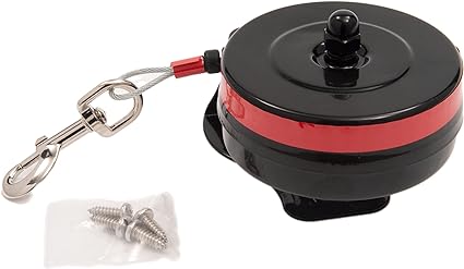 Lixit Animal Care Bracket Mount Retractable Tie Out Reel, Large,Black/Red