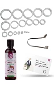 Phimosis Rings Kit With Phimosis Oil (100Ml), Ring Removal Tool And User Manual | Includes 20 Graduated Rings | Fast Results | No-Side-Effects - Multicolor