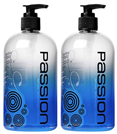 2 Pack Passion Natural Water-Based Lubricant, 16 oz