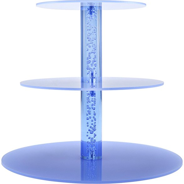 DYCacrlic 3 Tier Blue Cake Cupcakes Stands Display Tree For Baby Family Friends,Cupcake Stand Holder for Parties, Acrylic Wedding Cupcake Tower Stand (Amazing Bubble Rod)