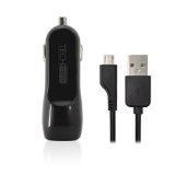 Quick Charge 20 Car Charger TechMatte Quick Charge 20 Adaptive Fast Charger for LG G4 Samsung Galaxy S6  S6 Edge  Note 5 Note 4 Asus Zenfone 2 HTC One M9  M8 Moto X Style With Cable Black