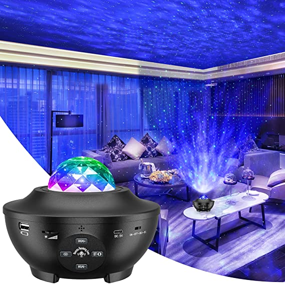 Star Projector Night Light, Galaxy Projector Light with Colorful Nebula Cloud/Ocean Wave, Timer & Remote Control, Built-in Bluetooth Music for Kids Room Decor, Game Rooms, Home Theater Decoration