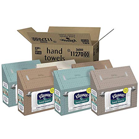 Kleenex Disposable hand towels help reduce the spread of germs in the bathroom Hand Towels 60 ct,(Pack of 6)