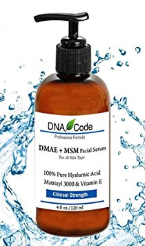DNA Code®-Professional DMAE+MSM Firming Serum, 100% Pure Hyaluronic Acid +Matrixyl 3000