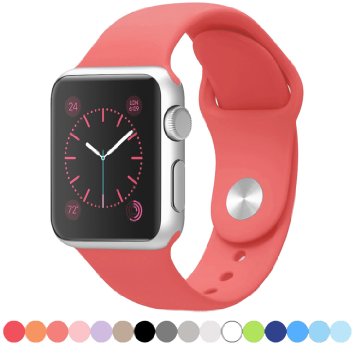 Apple Watch Band - FanTEK Soft Silicone Sport Style Replacement iWatch Strap for Apple Wrist Watch 42mm Models M/L Size (Pink)