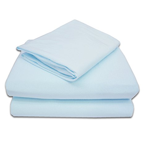 TL Care 100% Jersey Cotton 3-Piece Toddler Sheet Set, Blue