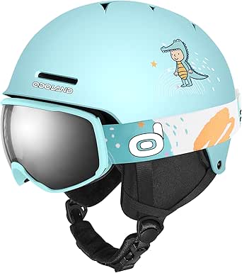 Odoland Kids Ski Helmet, Snow Helmet with Ski Goggles, Shockproof, Windproof, Safety Snow Sports Helmets and Protective Goggles for Boys Girls and Youth