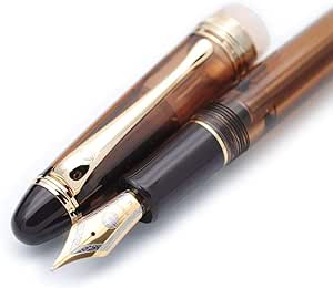 czxwyst 699 Negative Pressure Vaccum Filling Fountain Pen Original Box (Brown with Solid Grip, Medium Nib 0.7mm)