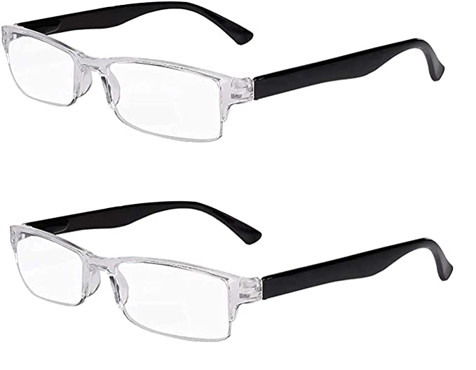 Eyewear World Transparent Reading Glasses For Men And Women 1.00 1.25 1.50 1.75 2.00 2.25 2.50 2.75 3.00 Reading Power Glasses For Men All Power Available Scratch Resistance Pack Of 2