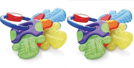 Nuby ICY Bite Keys Multi Surfaced Soothing Teether (2 Pack, Blue and Blue)