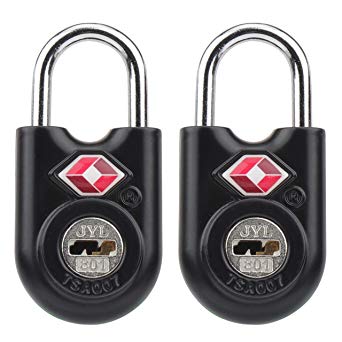 TSA Approved Travel Luggage Key Locks, Alloy body with Steel Shackle, Keyed Alike