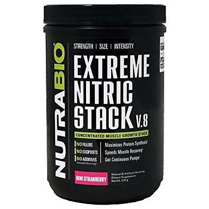 NutraBio Extreme Nitric Stack V.8 (Kiwi Strawberry)-527.1g-30 Servings