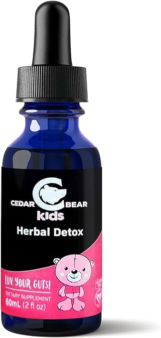 Intestinal Cleanse for Kids, Liquid Herbal Supplement for Detox Cleanse, Digestive Cleanse with Natural Herbs, Alcohol-Free Gut Cleanse Drops for Children, 2 fl oz / 60 ml