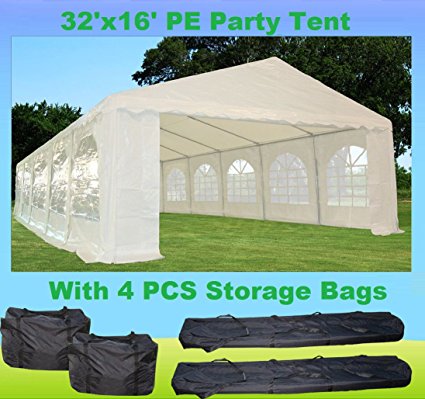 32'x16' Heavy Duty Wedding Party Tent Canopy Carport White