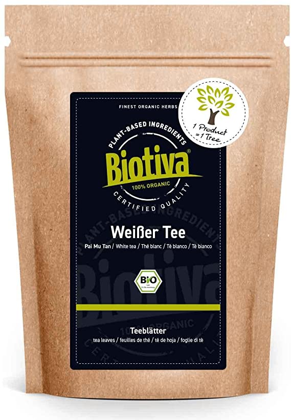 White Tea Pai Mu Tan Organic 100g - Handpicked - Soft, Fragrant and Aromatic - Fairbiotea Certified - Sustainable Tea Cultivation