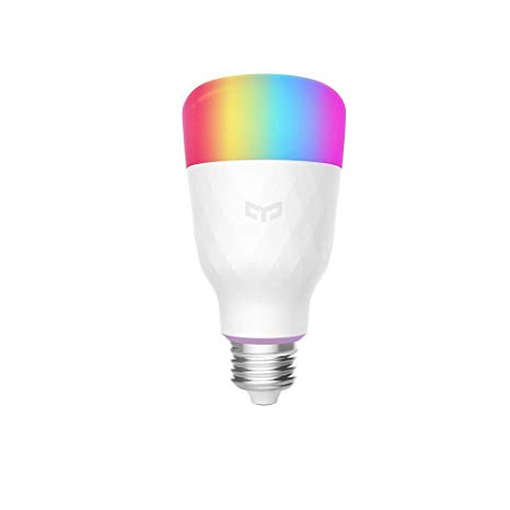 YEELIGHT Smart LED Bulb, Multi Color RGB, Wi-Fi, Dimmable, 60W Equivalent(10W), E26/E27 Smartphone Controlled, Works with Amazon Echo Alexa,Google Home,Compatible with Alexa, 1-Pack