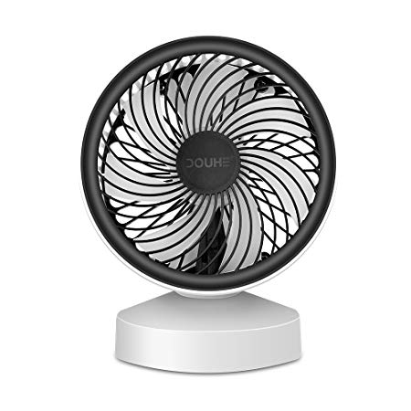 DOUHE Mini USB Desk Fan, Electric Table Fan with Belt Handle Small Quiet for Home and Office PC Computer Laptop Chormebook Ultrabook …