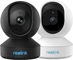 REOLINK 5MP PTZ Indoor Camera, Plug-in WiFi Camera with Phone App, 2.4/5GHz WiFi, 3X Optical Zoom, Auto Tracking, Human/Pet Detection, Real-Time Alerts, Baby Monitor, Pet Camera, E1 Zoom 2 Pack