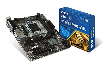 MSI H110M Pro-VHL LGA 1151 DDR4 Intel H110 HDMI / VGA / SERIAL PORT / PARALLEL PORT SATA 6Gb/s USB 3.1 Micro ATX Intel Motherboard