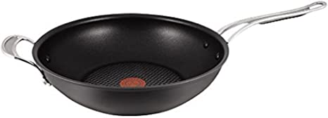 Tefal Jamie Oliver Hard Anodised Premium Series Wok-30cm, 30cm, Black