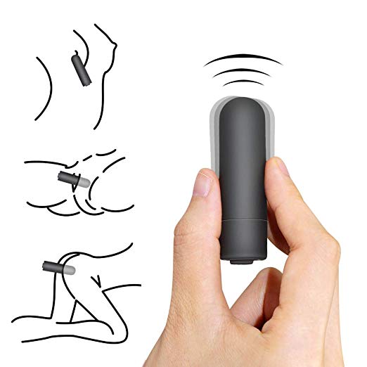 Mini Bullet Waterproof Powerful Vibrating Mini Wand with Multi-Speed with 10 Strong Patterns Female Masturbation Toy Super-Strong Adult Sex Toys for Women (Black)