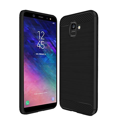 Plonglora Galaxy A6 Case, Slim Flexible TPU Case Anti-Slip Shockproof Anti-Scratch Protective Case for Samsung Galaxy A6 2018 (Black)