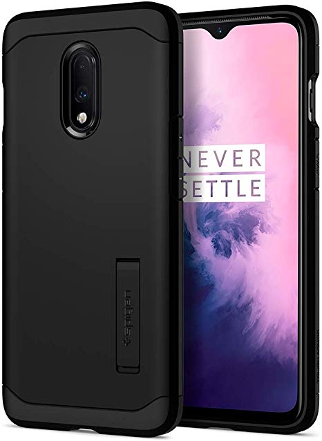 Spigen, Tough Armor, Case Compatible for OnePlus 7, Dual Layer Hybrid Drop Protection Enhanced Kickstand Phone Cover for OnePlus 7 - [Black]