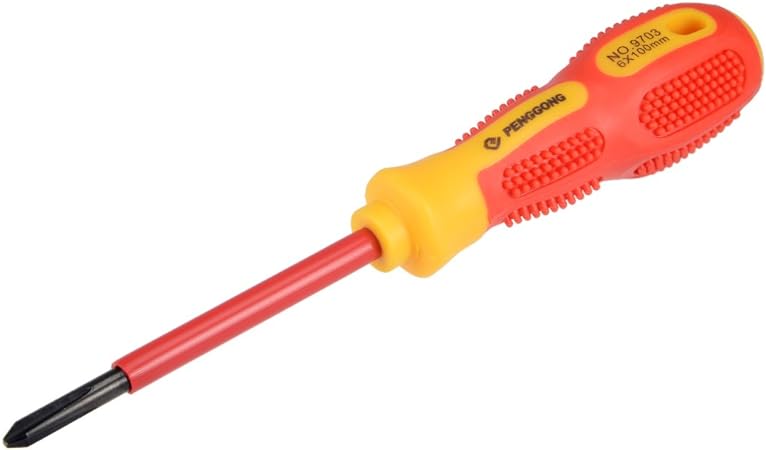 uxcell 1000v Phillips Insulated Magnetic Tip Electrical Screwdriver #2 x 4 Inch