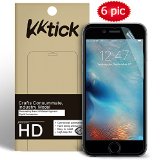 iPhone 6S Screen Protector 6 Pic KKtick Ultra-Clear High Definition HD Fingerprint resistant Screen Protectors for iPhone 6S6